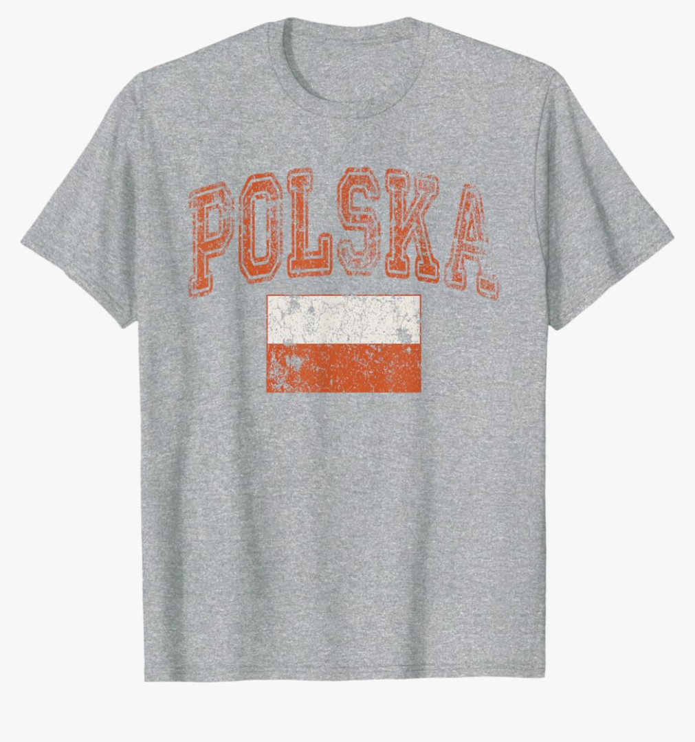 Vintage Retro Faded Polska Poland Flag Polish Pride T-Shirt M