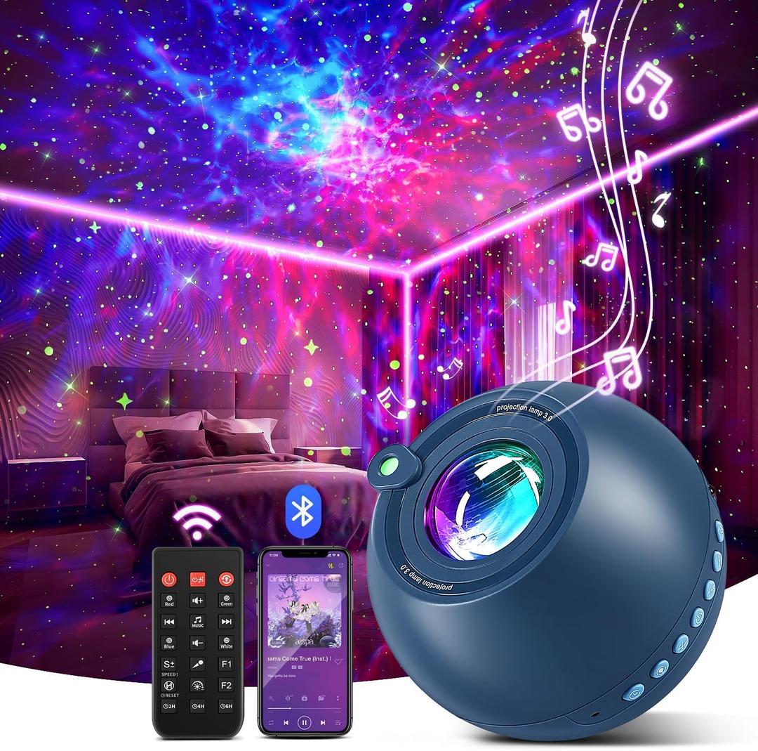 Star Projector,15 Colors Galaxy Projector for Bedroom,15White Noise Light Projector for Bedroom,5.0 Bluetooth Night Light Projector,Nebula Projector Star Lights (Upgrade 3.0)