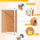 SWANCROWN 36x24 in Enclosed Bulletin Board, Lockable Cork Board Wall 6xA4