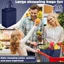Windyun 200 Pcs Reusable Tote Bag Bulk 8 x 4 x 10 Inch Non Woven Shopping Bag with Handle Portable Grocery Bags Gift Tote for Merchandise Events Parties Boutiques Retail Stores (Navy Blue)