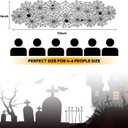 2 x Sioloc Halloween Table Runner, Black Lace Spider Web Table Runners for Masquerade Party, Creepy Table Cloth for Kitchen Indoor Dinner Table Festival Gatherings Decor (14x72inch)