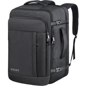 Gieury Carry On Backpack, 50L Travel Backpack, Luggage Backpack TSA Flight Approved Laptop Backpack for Men & Women, Large Expandable 40L Daypack Lightweight Business Weekender Bag, Black