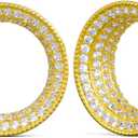 PONWAG 1 Pair 0g 00g 8mm-30mm Classic Ear Gauge Luxury White Zircon Hollow Ear Plug Gauges Single Flare Tunnels For Ear Stretcher Expander Women Body Piercing Jewelry