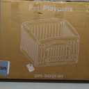 Sweetcrispy Plastic Dog Playpen - 4-Panel 24" Expandable & Durable Pet Fence for Medium Dogs - Indoor & Outdoor Portable Puppy Playpen with Secure Locking Door, White