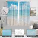zokyer Beach Curtains 63 inch Length - Coastal Farmhouse Ocean Window Drapes, Modern Sky Sea Seascape Landscape for Living Room Bedroom, Serene Tropical Nature View, 2 Panels, 42" W x 63" L