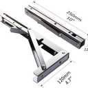 Storystore Folding Shelf Brackets - 10 Inch Heavy Duty Stainless Steel Collapsible Shelf Bracket for Bench Table, Space Saving DIY Bracket, Max Load: 550lb （2 PCS）