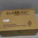 ELEMUSE Queen Size Extra Thick Fusion Goose Down Feather Filled Mattress Topper, Plush Fluffy Double Layer Pillowtop Mattress Pad Cover, Soft Featherbed with 8-21 Inch Deep Pocket