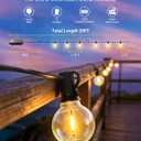 Brightever 25FT Solar String Lights Outdoor Waterproof, G40 Solar Lights with Remote and 10+1 LED Shatterproof Globe Bulbs, Dimmable&3 Lighting Modes, Solar Power Patio Lights for Balcony Garden Porch