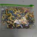 Blulu 100 Pcs Small Plastic Snakes Realistic Rubber Fake Snake 4 Inch Assorted Colorful Toys for Garden Prank Prop Scare Birds Halloween Party Favors