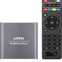 4K Media Player with Remote Control, Digital MP4 Player for 8TB HDD/USB Drive/TF Card/H.265 MP4 PPT MKV AVI Support HDMI/AV/Optical Out and USB Mouse/Keyboard-HDMI up to 7.1 Surround Sound (Grey)
