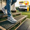 Rubber Stair Treads Outdoor 42"x10" 5-Pack - Heavy-Duty Outdoor Stair Treads Non-Slip Weather Resistant - Exterior Rubber Mats for Wooden Steps - Anti Slip Step Covers by Thunder Grip