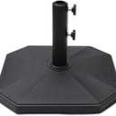 C-Hopetree 40 lb Heavy Duty Square Patio Base Stand for Outdoor Market Table Umbrella, Black