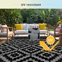Favoyard Outdoor Rug 5x8 ft Waterproof Reversible Patio Plastic Straw Rugs for Decor Clearance Outside Large RV Camping Area Carpet Mat for Porch Deck Balcony Pool Backyard Picnic Beach Camper Door