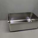 Kirecoo Stainless Steel Cat Litter Box XXL- Metal High Sided Cat Pan, Large Stainless Steel Box, Indoor Litter Tray, Non Stick, No Smell, Easy to Clean, Pet Toilet Supplies for Kitten, Kitty, Rabbit