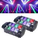 LED Mini Spider Moving Head Light 8x5W Beam Stage Lights RGBW Sound Activated DMX-512 Control for DJ Party Bar Disco Show Wedding Event Stage Lighting