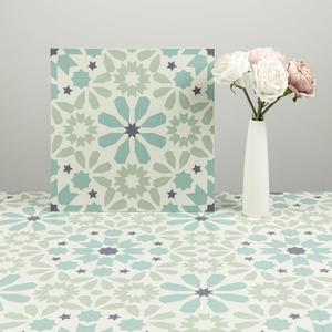 Elffloor Peel and Stick Floor Tile 11.8 in11.8 in Blue Vinyl Flooring Self-Adhesive Waterproof for Kitchen, Bedroom, Living Room, Bathroom,10pcs