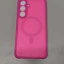 Magnetic for Samsung Galaxy S25 FE Case with Screen Protector 2X,Compatible with MagSafe,Phone Case Slim Hard PC Silicone Bumper Shockproof Protective Cover for Samsung S 25 FE 5G,Hot Pink