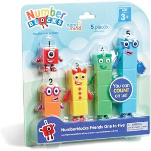 hand2mind Numberblocks Friends One to Five, Action Figure Set, Toy Figures & Playsets, Small Figurines for Kids, Counting Blocks, Numbers for Toddlers, Math Toys, Kids Birthday Gifts