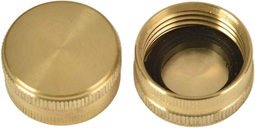 2 Pack 3/4" Brass Garden Hose End Caps with Washers