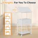 HOMEKOKO 3-Tier Bookshelf with Adjustable Flip Top, Living Room Industrial Movable Bookcase, Rustic Book Shelf with Drawer, Wood-Metal Rustic Bookshelves (White)