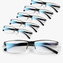 6 pack Executive Style Reading Glasses Men - Durable Readers with 99% Blue Light Blocking - Comfortable Fit with TR90 Frames 1.5