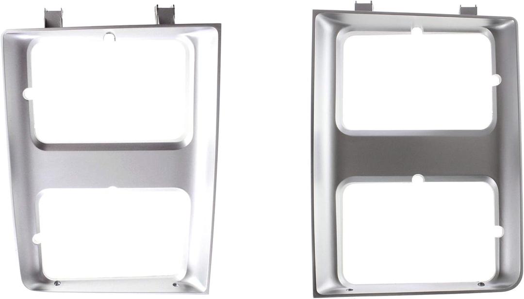 New Dual Rectangle Headlight Bezels Trim Set Direct Replacement for 1985-1988 Chevrolet C10 C20 C30 Truck Blazer Suburban GMC Jimmy (Partslink Number GM2512126, GM2513126)
