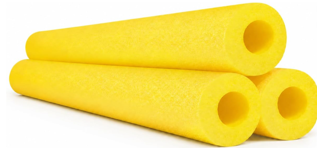 Chochkees Pool Noodles 52" x 2.5" Inch Swimming Hollow Core Foam Tube, Floating Thick Noodles for Floating, Pool Accessories (Yellow, 3-Pack)