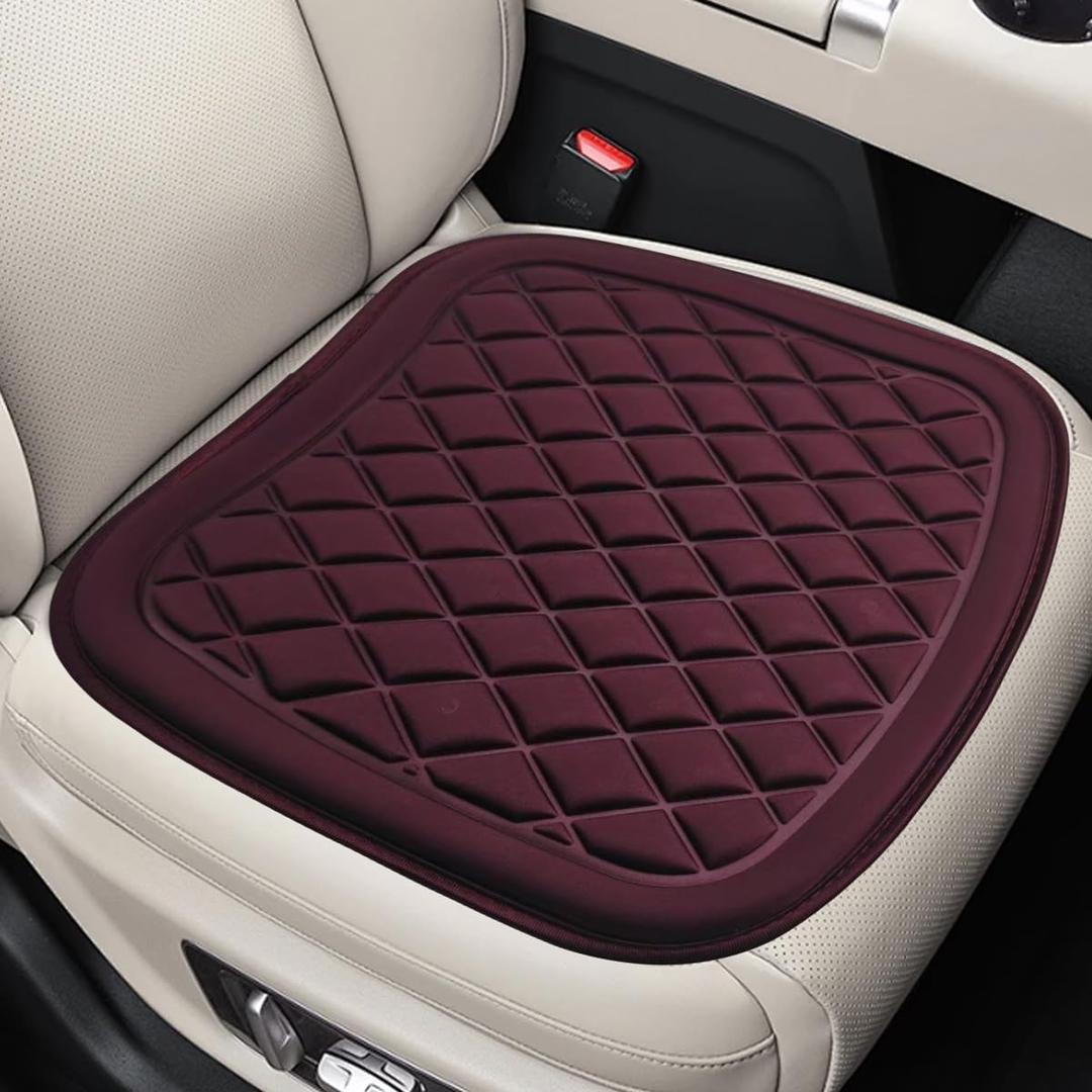 YoRise Car Seat Covers, Breathable Comfort Front Driver Seat Cover, Anti-Slip Car Seat Protector Pad, 3D Decompression Vehicle Seats Accessories for Cars, Trucks, Offices (Burgundy)