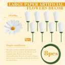 8 Pcs 5 ft Large Daisy Flowers Giant Artificial White Daisy