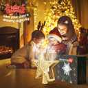 Mrrihand Christmas Tree Topper Lighted with 6 Projection Modes, Christmas Star Tree Topper Built-in LED Rotating Lights, Gold 3D Glitter Dynamic Projection for Christmas Tree Decorations