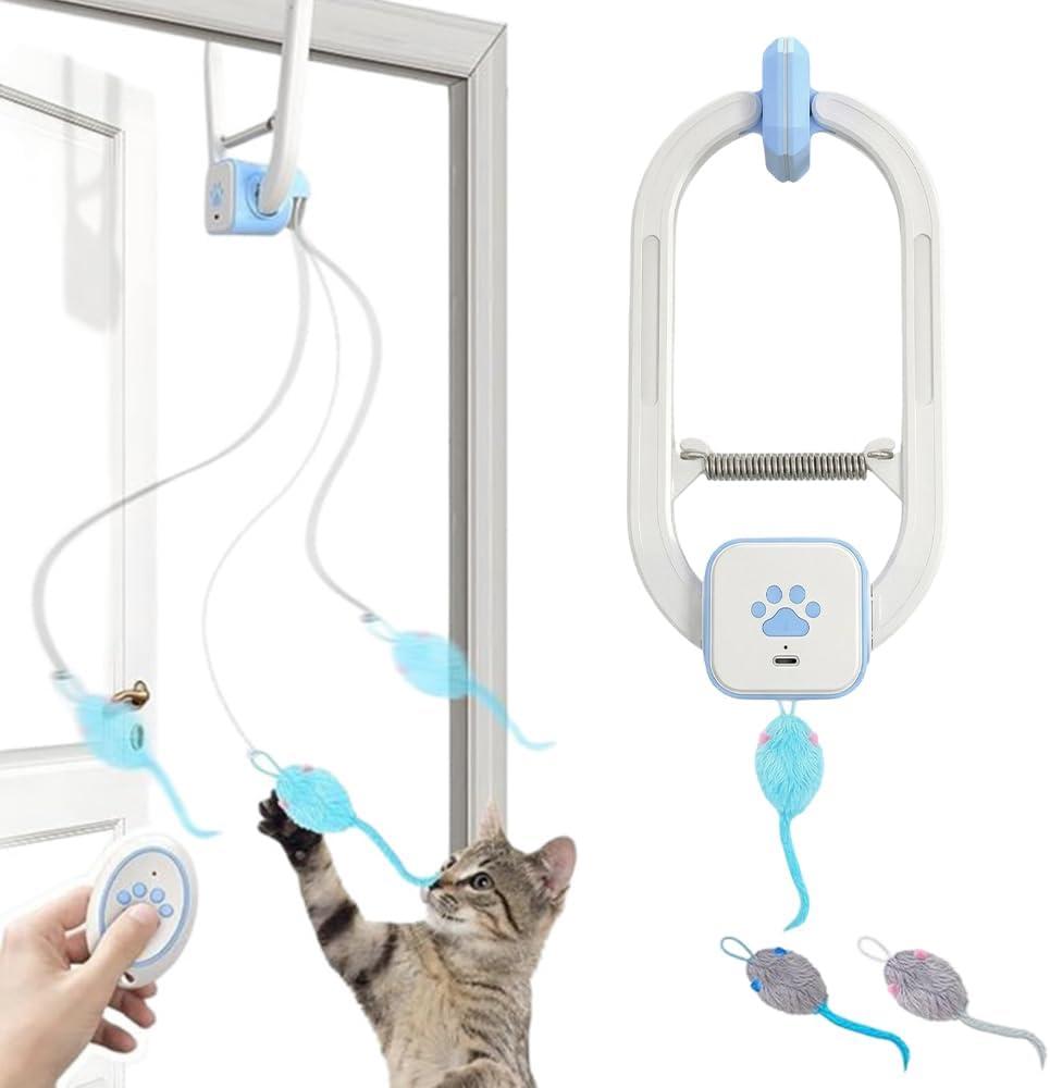 Smart Interactive Cat Toys, 2026 New Automatic Feather Cat Toy, Hanging Cat Toy for Door Frame, USB Rechargeable Cat Teaser for Indoor Use, Exercise Toy for Indoor Kittens and Adult Cats