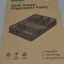 Desk Drawer Organizer Tray, Metal Mesh Drawer Organizers Office, 6 Adjustable Compartment, Desk Organizer Tray for Home Office 12.87L x 8.73D x 1.96H inch, Black, 1PC Medium