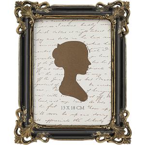 Sunlit Vintage Picture Frame 5x7 Inch, Luxury Antique Photo Frames with Glass Front, Photo Display, Tabletop Wall Hanging, Gift Ideas, Black and Gold