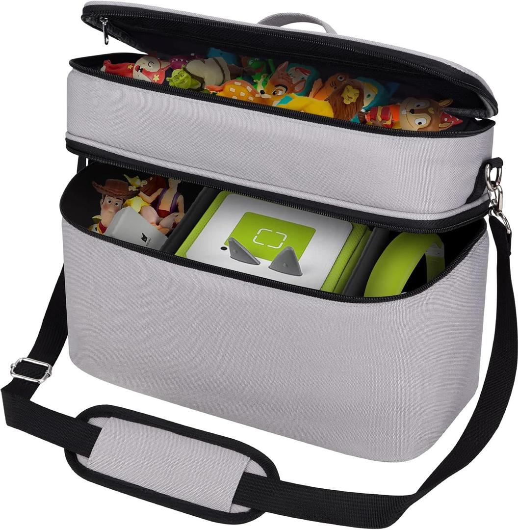 Storage Carrying Bag for Tonies 2 Starter Set, for Toniebox Characters, Charging Station & Headphone, Case Only (Large, Grey)