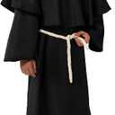 Spooktacular Creations Adult Medieval Hooded Monk Cloak Renaissance Priest Robe Halloween Costume (XXL)