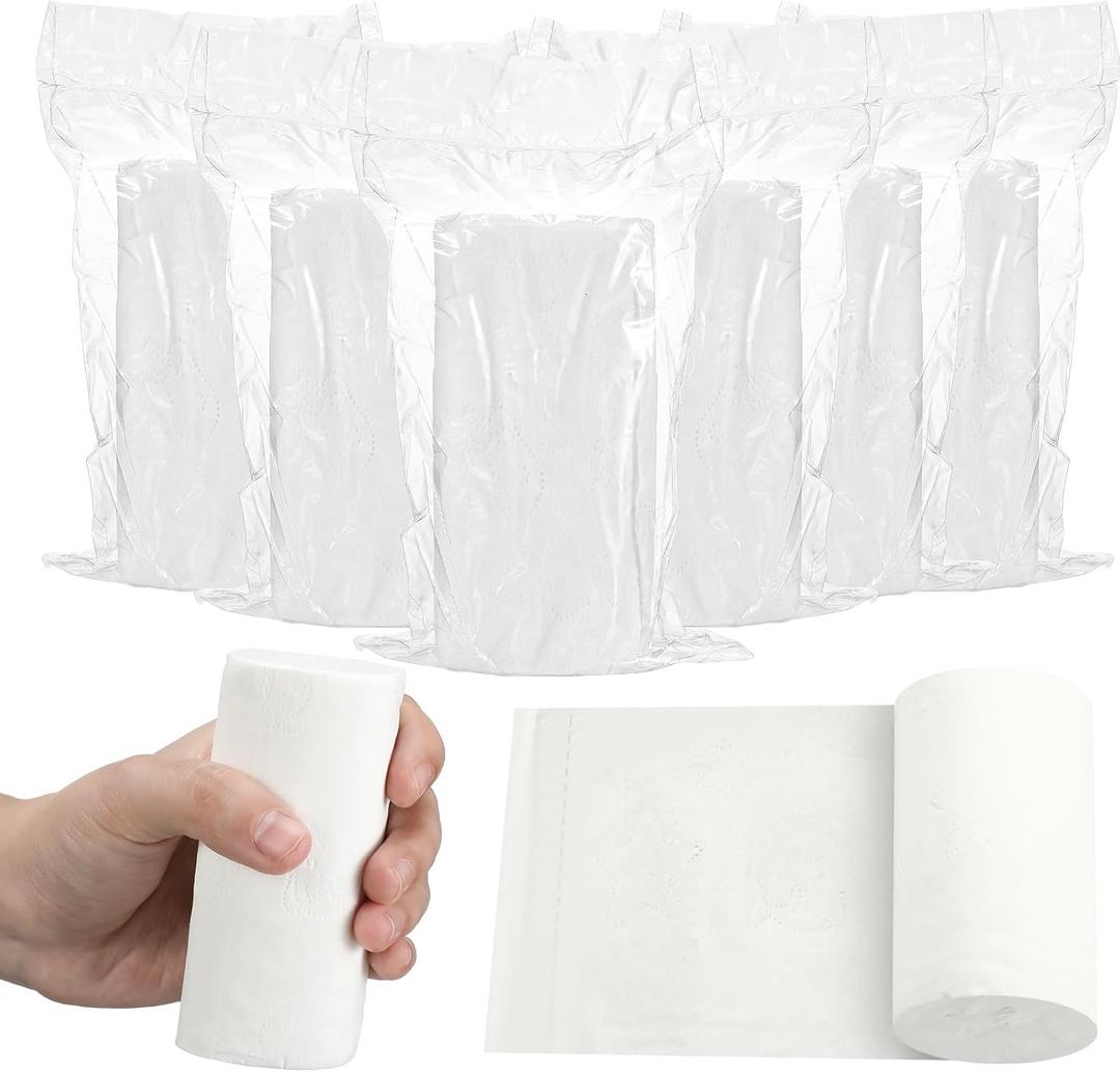 Affrolling 6 Rolls Travel Toilet Paper to Go Packs Soft Camping Toilet Paper Bulk Portable Travel Size Compact Pocket Coreless Tissue Rolls for Purses Women Hiking Camp RV Backpacking Outdoor (Clear)
