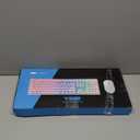 MageGee V550 Wireless Gaming Keyboard and Mouse, 2.4G Full-Sized RGB LED Computer Keyboards with Transparent Shell, Rechargeable Quiet Cordless Mouse & Keyboard Combo for Laptop/PC (Blue & White)