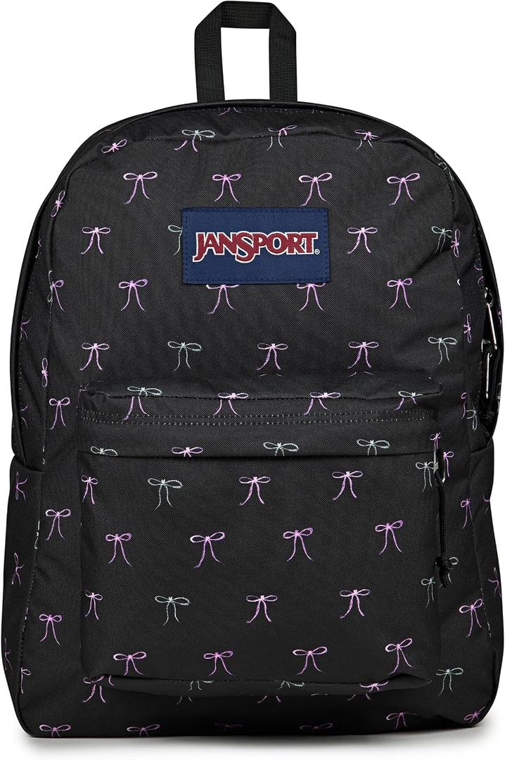 JanSport SuperBreak One Backpack - Durable, Lightweight Bookbag with 1 Main Compartment, Front Utility Pocket with Built-in Organizer - Premium Backpack, Bad Bows, One Size