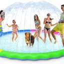VISTOP Non-Slip Splash Pad for Kids and Dog, Thicken Sprinkler Pool Summer Outdoor Water Toys - Fun Backyard Fountain Play Mat for Baby Girls Boys Children or Pet Dog (107 Inch, Red&Yellow&Green&Blue)