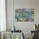 the stream design Water Lilies Wall Art Canvas: Claude Monet Lake Painting Textured Landscape Picture Print Reproduction Famous Artwork for Living Room Bedroom Home Decor, 36"L x 24"W