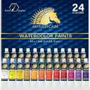 MyArtscape Watercolor Paint Set - 24 x 12ml Tubes - Lightfast - Vibrant Colors - Excellent Transparency - Kit for Vivid Watercolors Painting - Professional Artist Paint Supplies (9.6 Fl Oz (Pack of 1))