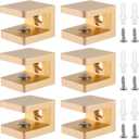 KEILEOHO 6 PCS U-Clamp Shower Support, Clamp Holder for 5/16-3/8 inch Shelves, Brass Mirror Mounting Clips, Gold Shelf Brackets