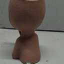 Brown Resin Handcrafted Cute Flower Pot, Suitable for Indoor and Outdoor Use, with Drain Hole and Anti-Friction Pads