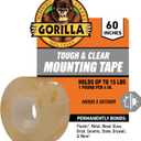 Gorilla Tough & Clear; Double Sided Mounting Tape; Weatherproof; 1" x 60"; Clear; (Pack of 1)