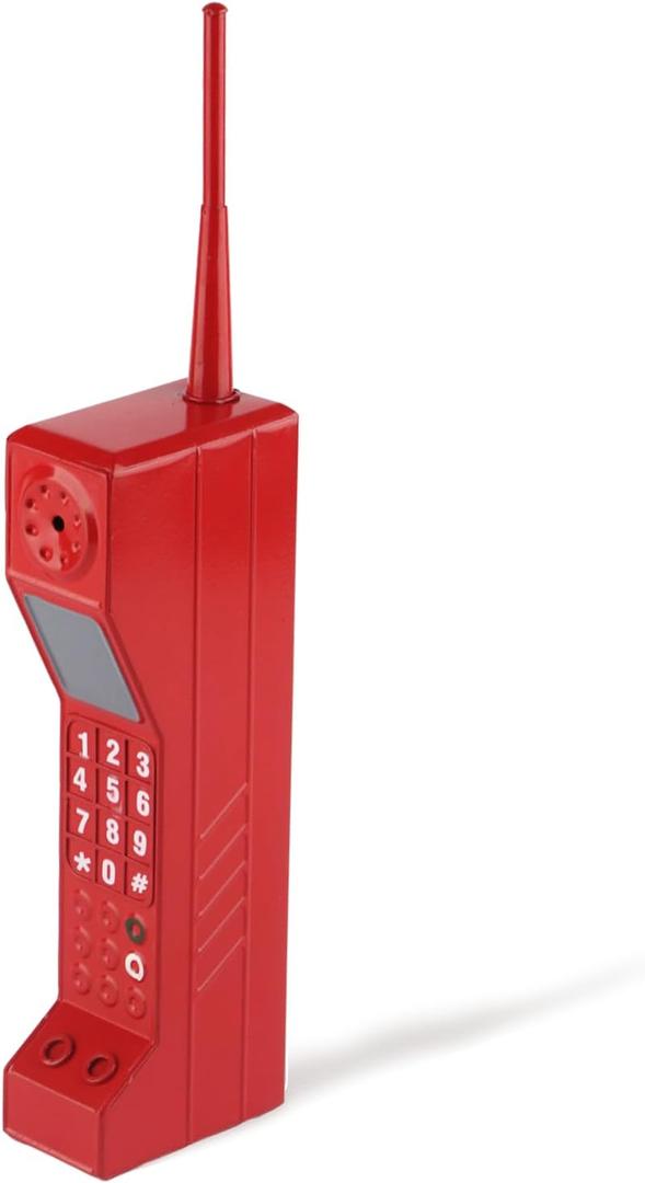 Vintage Brick Phone Prop, Old School Pagers and Beepers, 90s Fake Cellphone for Home Living Room Decoration (Red)