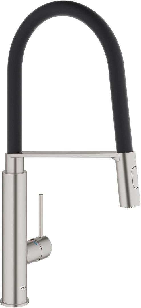 GROHE 31492DC0 Concetto Semi-Pro Kitchen Faucet with Pull-Out Sprayer Supersteel (Stainless Steel) (Supersteel)