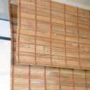 CHICOLOGY Bamboo Roman Shade, Cordless Light Filtering Woven Wood Window Treatment for Living Room, Dining Room, Kitchen & Office, Natural Bamboo Blinds for Boho Coastal Decor, Squirrel, 23"W x 48"H
