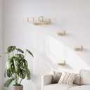 MeowHomm Cat Wall Shelves, Wood Cat Shelf with 3 Steps, Non-Slip Wall-Mounted Furniture for Kittens