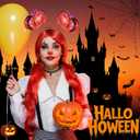 Jexine 12 Pcs Halloween Pompom Headband Hair Tinsel Hair Accessory Wrapped Ponytail Headwear Feather Headband for Women Cos (Colorful)