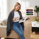 Cordless Heated Blanket, Machine Washable with Laundry Bag, 20000mAh Battery Powered Heating Throw with Power Bank, 3 Heating Levels, 59"x31.5" Portable Electric Blanket (Grey)